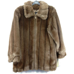 DENNIS BASSO Faux Mink Coat BRAND NEW with Tags